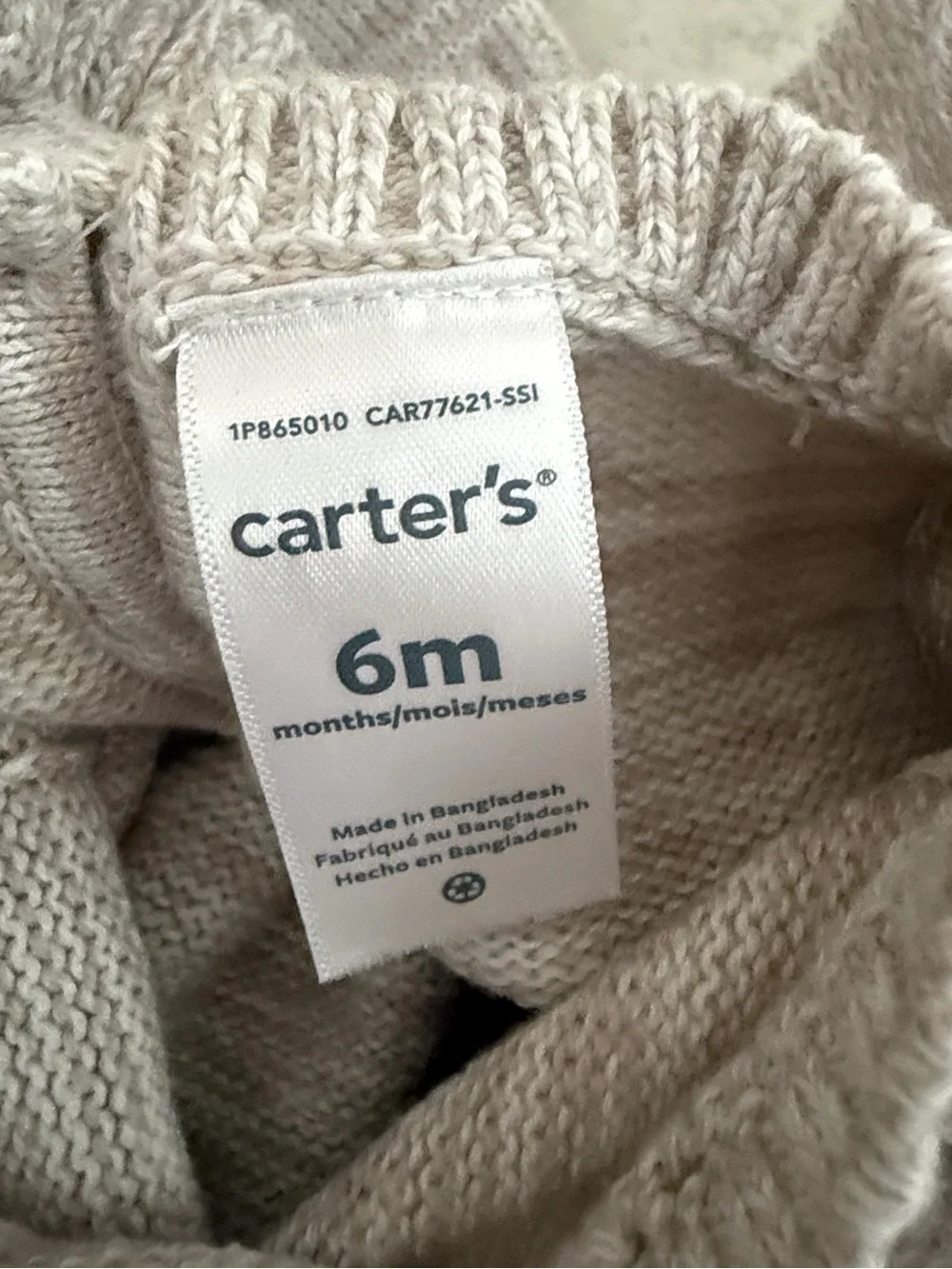 Carter's Cream Marled Knit Ruffle Sweater Dress Warm Tunic Chunky
